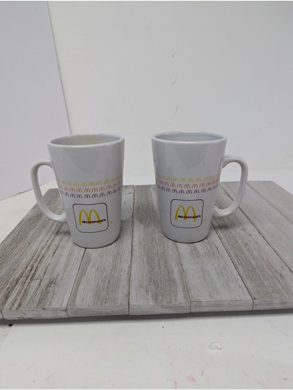 Set of 2 Vintage McDonald's Ceramic 4.5" Tall 8 oz Coffee Mug Cups